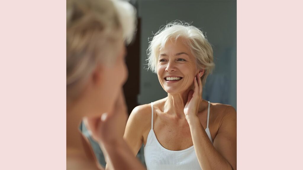 自分を好きになる、なりたいと願う笑顔の50代女性