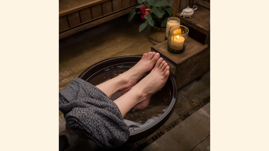 足を癒やす画像