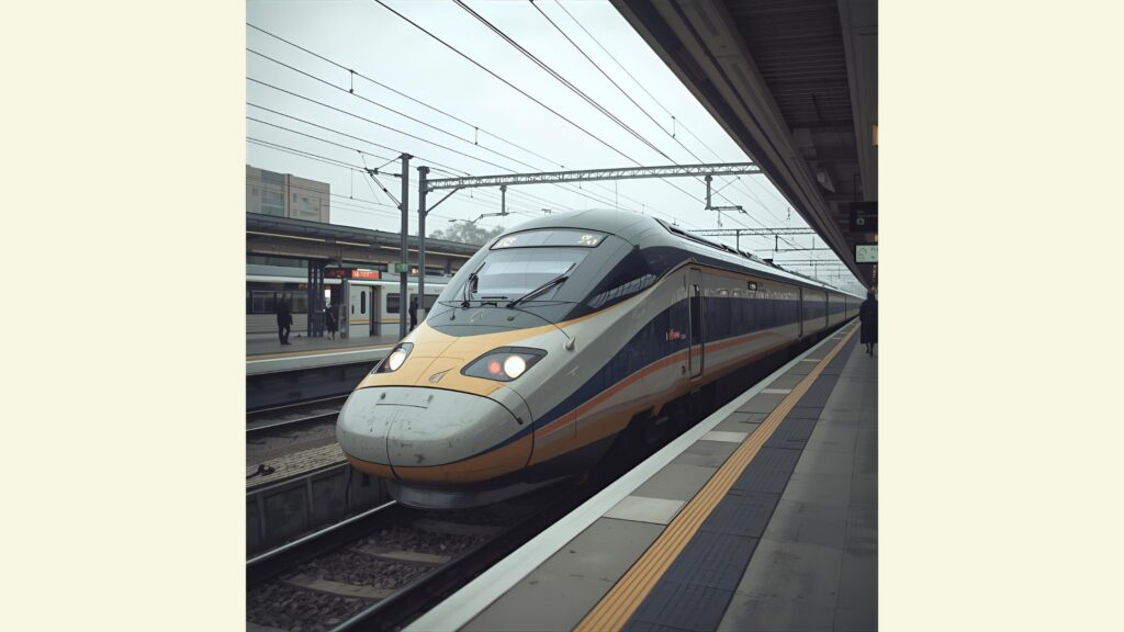 新幹線旅行の様子の画像