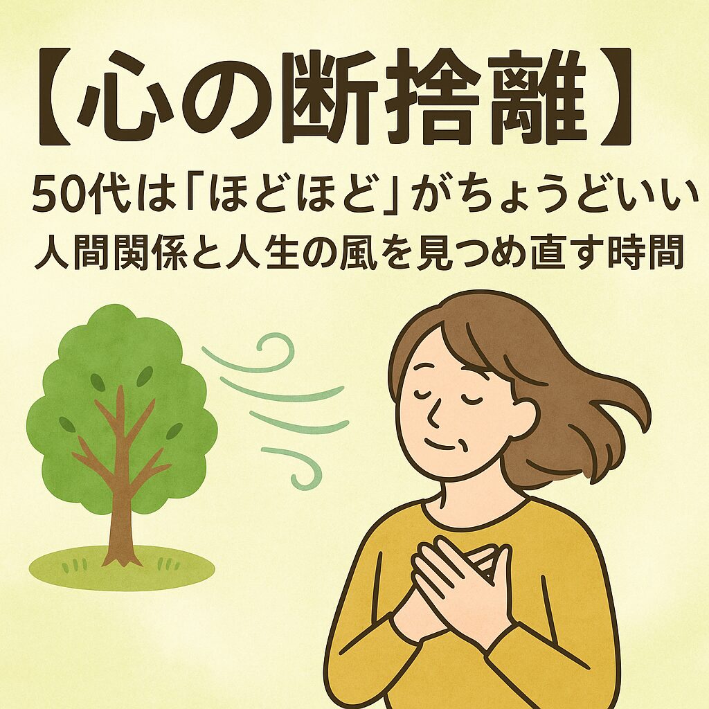 【心の断捨離】50代は“ほどほど”がちょうどいい。人間関係と人生の風を見つめ直す時間